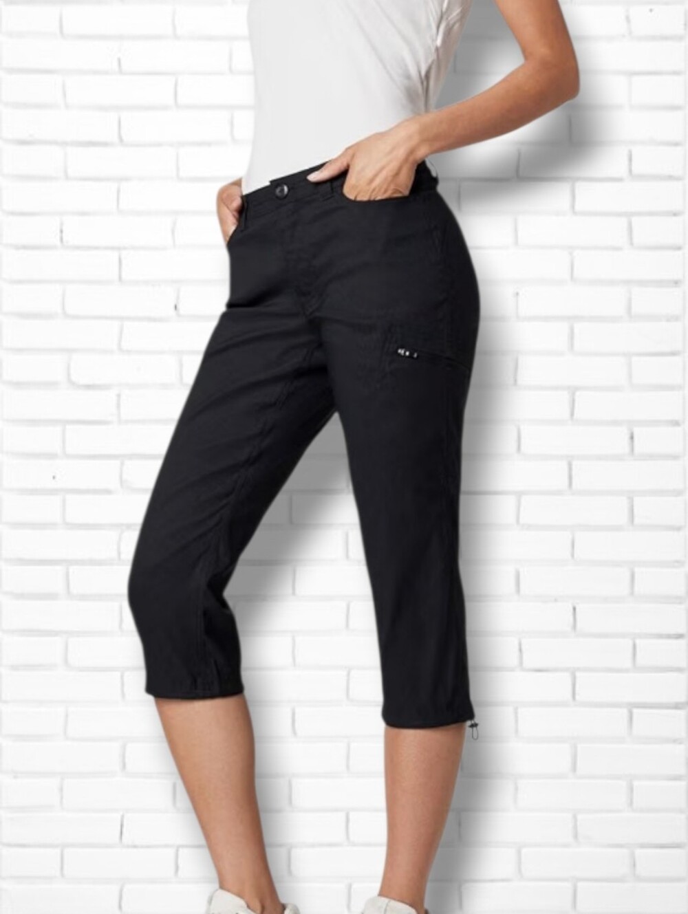 Eddie Bauer Women's Rainier Black Capri Hiking Pants Size 8